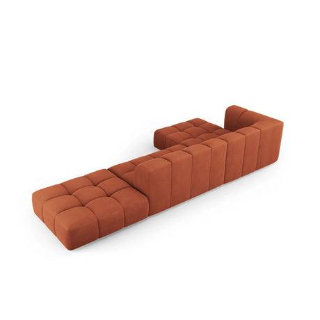 Moritz 5-Sitzer Ecksofa, Linke Seite, aus Chenille in Orange (Rebel 20), 323x160x70 cm von Cosmopolitan Design – Bild 3