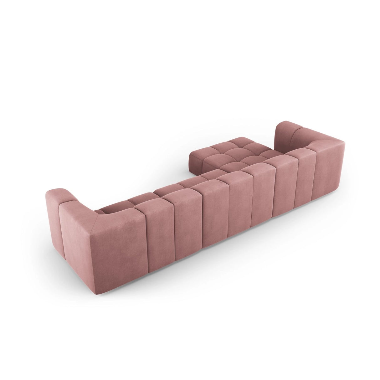 Moritz 5-Sitzer Ecksofa, Linke Seite, aus Chenille in Rosa (Rebel 7), 316x160x70 cm von Cosmopolitan Design – Bild 3