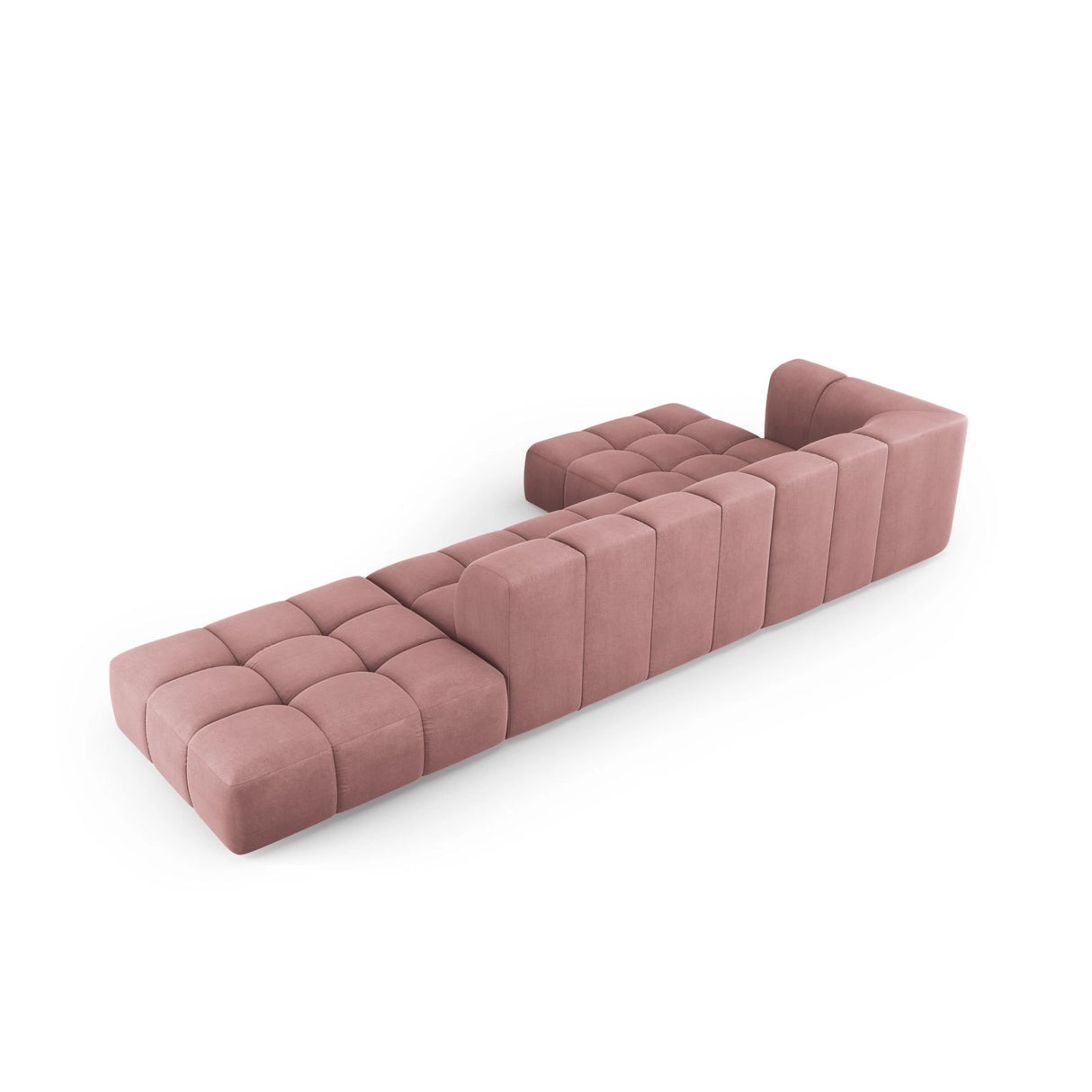 Moritz 5-Sitzer Ecksofa, Linke Seite, aus Chenille in Rosa (Rebel 7), 323x160x70 cm von Cosmopolitan Design – Bild 3