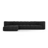 Moritz 5-Sitzer Ecksofa, Linke Seite, aus Chenille in Schwarz (Rebel 1), 316x160x70 cm von Cosmopolitan Design – Bild 1
