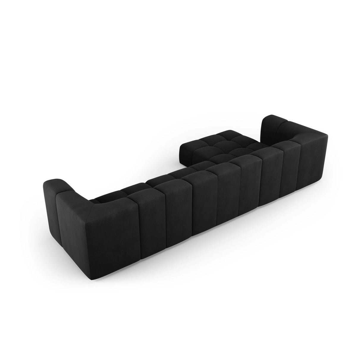 Moritz 5-Sitzer Ecksofa, Linke Seite, aus Chenille in Schwarz (Rebel 1), 316x160x70 cm von Cosmopolitan Design – Bild 3
