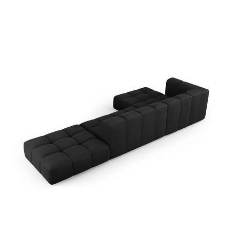 Moritz 5-Sitzer Ecksofa, Linke Seite, aus Chenille in Schwarz (Rebel 1), 323x160x70 cm von Cosmopolitan Design – Bild 3