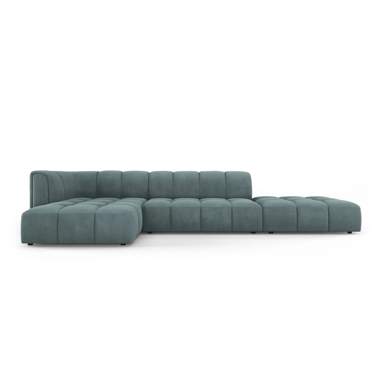 Moritz 5-Sitzer Ecksofa, Linke Seite, aus Chenille in Seegrün (Rebel 13), 323x160x70 cm von Cosmopolitan Design – Bild 1