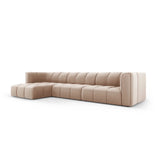 Moritz 5-Sitzer Ecksofa, Linke Seite, aus Samt in Beige (Bluvel 28), 316x160x70 cm von Cosmopolitan Design – Bild 2