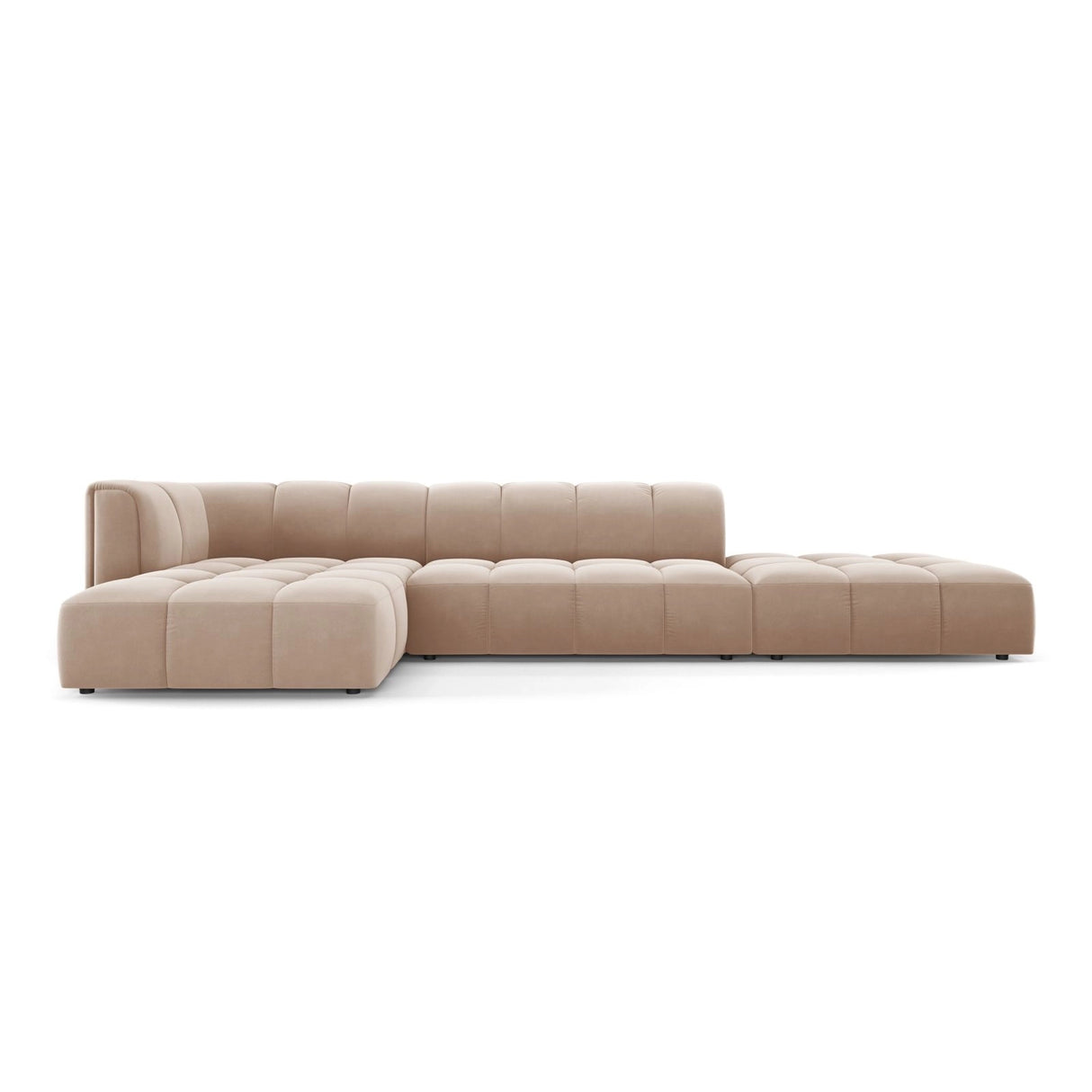 Moritz 5-Sitzer Ecksofa, Linke Seite, aus Samt in Beige (Bluvel 28), 323x160x70 cm von Cosmopolitan Design – Bild 1