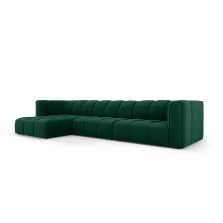 Moritz 5-Sitzer Ecksofa, Linke Seite, aus Samt in Flaschengrün (Bluvel 78), 316x160x70 cm von Cosmopolitan Design – Bild 2