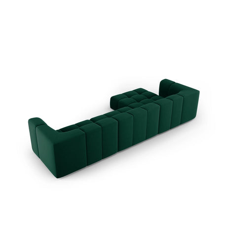 Moritz 5-Sitzer Ecksofa, Linke Seite, aus Samt in Flaschengrün (Bluvel 78), 316x160x70 cm von Cosmopolitan Design – Bild 3