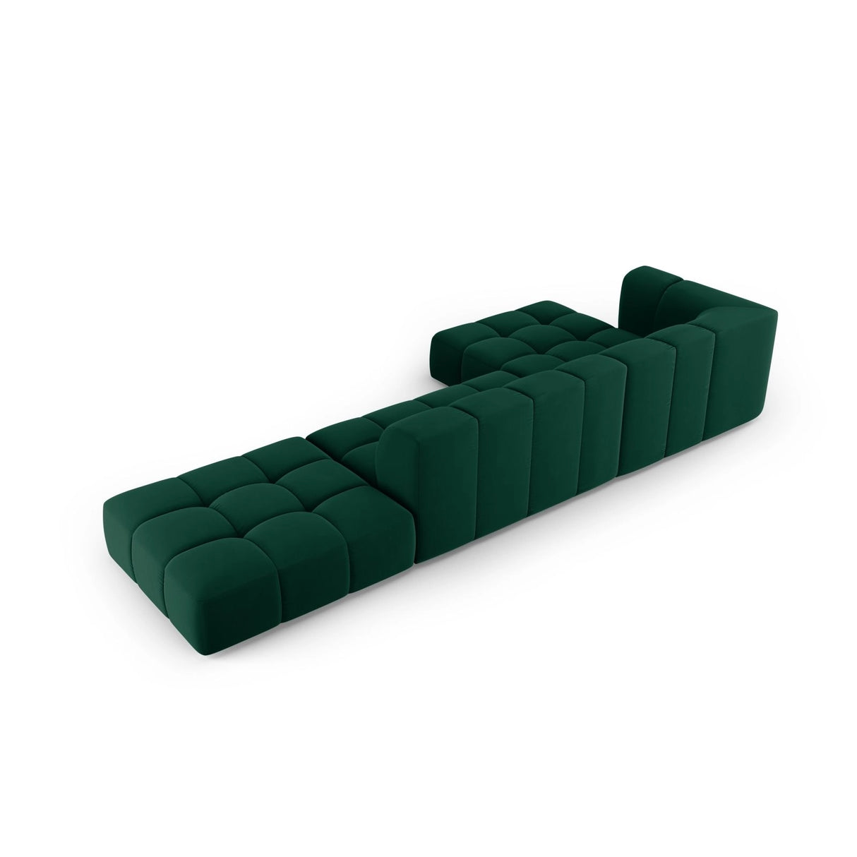 Moritz 5-Sitzer Ecksofa, Linke Seite, aus Samt in Flaschengrün (Bluvel 78), 323x160x70 cm von Cosmopolitan Design – Bild 3