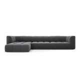 Moritz 5-Sitzer Ecksofa, Linke Seite, aus Samt in Grau (Bluvel 14), 316x160x70 cm von Cosmopolitan Design – Bild 1