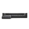 Moritz 5-Sitzer Ecksofa, Linke Seite, aus Samt in Grau (Bluvel 14), 316x160x70 cm von Cosmopolitan Design – Bild 1