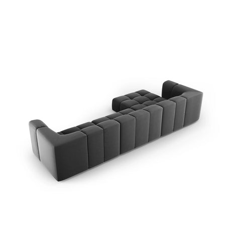 Moritz 5-Sitzer Ecksofa, Linke Seite, aus Samt in Grau (Bluvel 14), 316x160x70 cm von Cosmopolitan Design – Bild 3