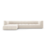 Moritz 5-Sitzer Ecksofa, Linke Seite, aus Samt in Hellbeige (Bluvel 22), 316x160x70 cm von Cosmopolitan Design – Bild 1