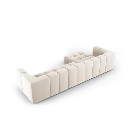Moritz 5-Sitzer Ecksofa, Linke Seite, aus Samt in Hellbeige (Bluvel 22), 316x160x70 cm von Cosmopolitan Design – Bild 3