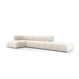 Moritz 5-Sitzer Ecksofa, Linke Seite, aus Samt in Hellbeige (Bluvel 22), 323x160x70 cm von Cosmopolitan Design – Bild 2