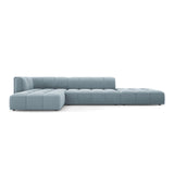 Moritz 5-Sitzer Ecksofa, Linke Seite, aus Samt in Hellblau (Bluvel 06), 323x160x70 cm von Cosmopolitan Design – Bild 1