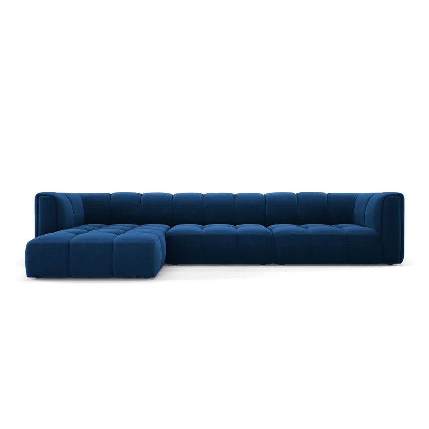 Moritz 5-Sitzer Ecksofa, Linke Seite, aus Samt in Königsblau (Bluvel 86), 316x160x70 cm von Cosmopolitan Design – Bild 1