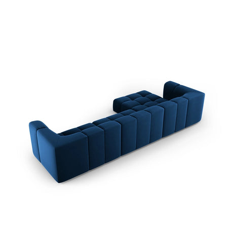 Moritz 5-Sitzer Ecksofa, Linke Seite, aus Samt in Königsblau (Bluvel 86), 316x160x70 cm von Cosmopolitan Design – Bild 3