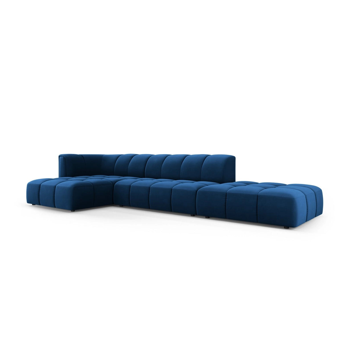 Moritz 5-Sitzer Ecksofa, Linke Seite, aus Samt in Königsblau (Bluvel 86), 323x160x70 cm von Cosmopolitan Design – Bild 2