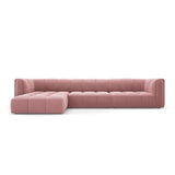 Moritz 5-Sitzer Ecksofa, Linke Seite, aus Samt in Rosa (Bluvel 52), 316x160x70 cm von Cosmopolitan Design – Bild 1