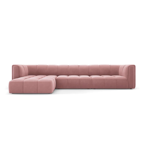 Moritz 5-Sitzer Ecksofa, Linke Seite, aus Samt in Rosa (Bluvel 52), 316x160x70 cm von Cosmopolitan Design – Bild 1