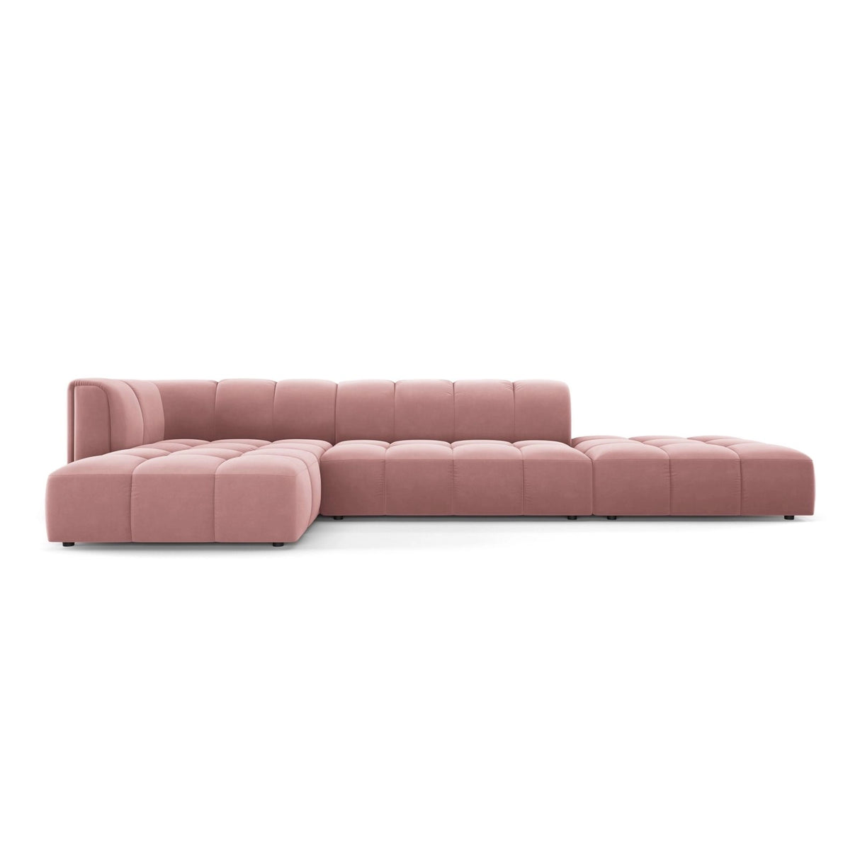 Moritz 5-Sitzer Ecksofa, Linke Seite, aus Samt in Rosa (Bluvel 52), 323x160x70 cm von Cosmopolitan Design – Bild 1
