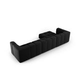 Moritz 5-Sitzer Ecksofa, Linke Seite, aus Samt in Schwarz (Bluvel 19), 316x160x70 cm von Cosmopolitan Design – Bild 3