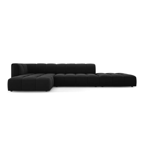 Moritz 5-Sitzer Ecksofa, Linke Seite, aus Samt in Schwarz (Bluvel 19), 323x160x70 cm von Cosmopolitan Design – Bild 1
