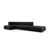 Moritz 5-Sitzer Ecksofa, Linke Seite, aus Samt in Schwarz (Bluvel 19), 323x160x70 cm von Cosmopolitan Design – Bild 2