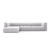 Moritz 5-Sitzer Ecksofa, Linke Seite, aus Samt in Silber (Bluvel 03), 316x160x70 cm von Cosmopolitan Design – Bild 1