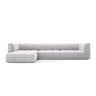 Moritz 5-Sitzer Ecksofa, Linke Seite, aus Samt in Silber (Bluvel 03), 316x160x70 cm von Cosmopolitan Design – Bild 1