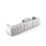 Moritz 5-Sitzer Ecksofa, Linke Seite, aus Samt in Silber (Bluvel 03), 316x160x70 cm von Cosmopolitan Design – Bild 3