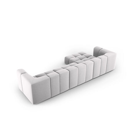 Moritz 5-Sitzer Ecksofa, Linke Seite, aus Samt in Silber (Bluvel 03), 316x160x70 cm von Cosmopolitan Design – Bild 3