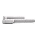 Moritz 5-Sitzer Ecksofa, Linke Seite, aus Samt in Silber (Bluvel 03), 323x160x70 cm von Cosmopolitan Design – Bild 1