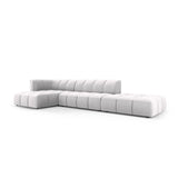 Moritz 5-Sitzer Ecksofa, Linke Seite, aus Samt in Silber (Bluvel 03), 323x160x70 cm von Cosmopolitan Design – Bild 2