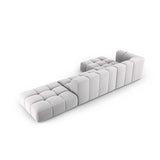 Moritz 5-Sitzer Ecksofa, Linke Seite, aus Samt in Silber (Bluvel 03), 323x160x70 cm von Cosmopolitan Design – Bild 3