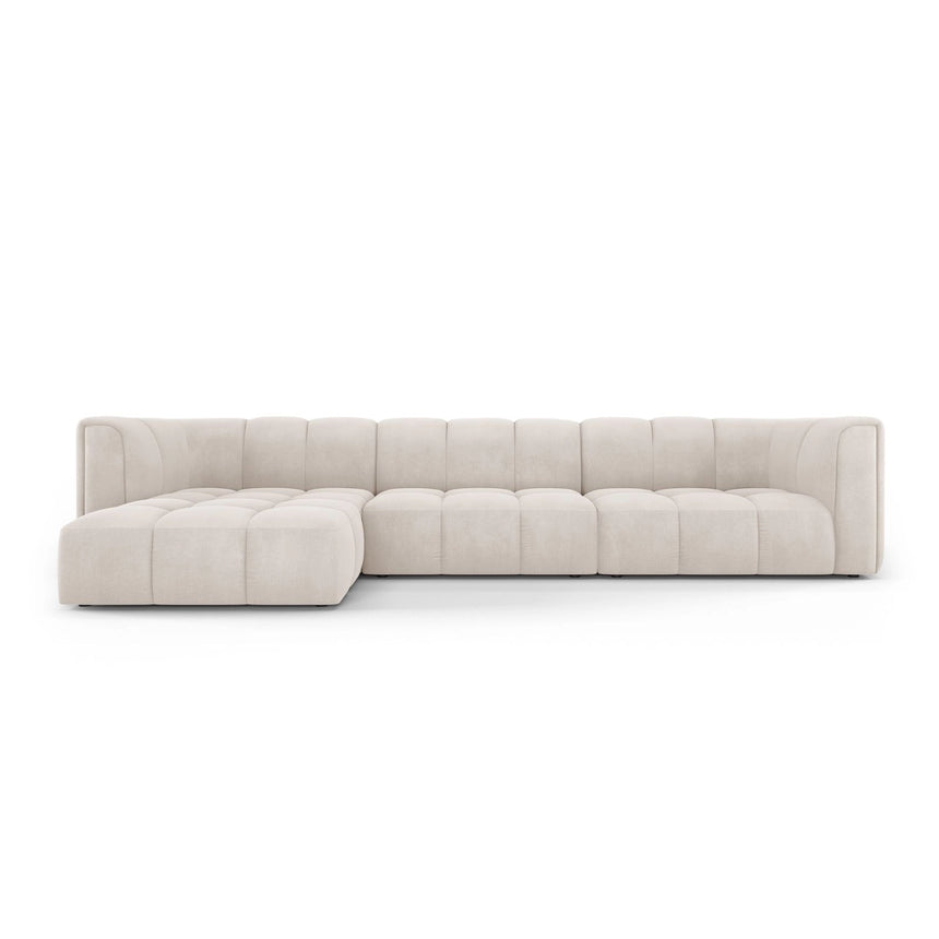 Moritz 5-Sitzer Ecksofa, Linke Seite, aus Samt oder Chenille, 316x160x70 cm von Cosmopolitan Design – Bild 1