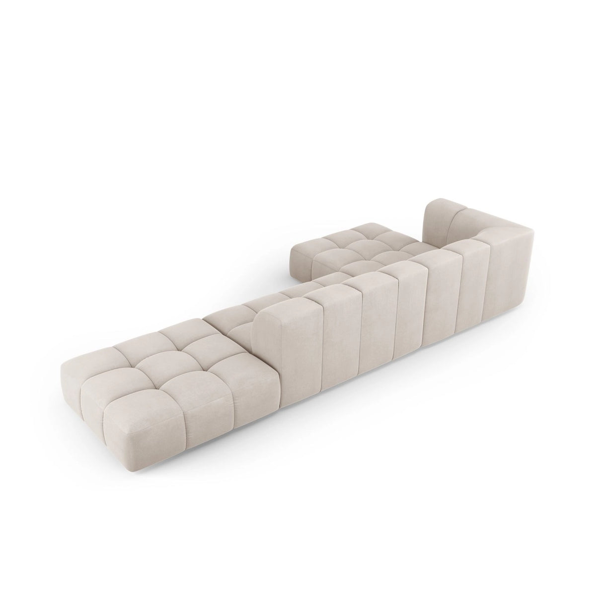 Moritz 5-Sitzer Ecksofa, Linke Seite, aus Samt oder Chenille, 323x160x70 cm von Cosmopolitan Design – Bild 3