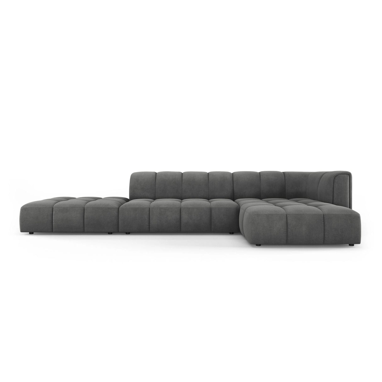 Moritz 5-Sitzer Ecksofa, Rechte Seite, aus Chenille in Dunkelgrau (Rebel 3), 323x160x70 cm von Cosmopolitan Design – Bild 1