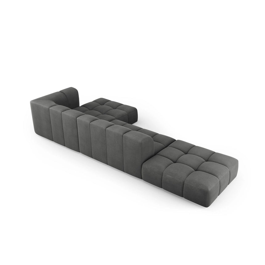 Moritz 5-Sitzer Ecksofa, Rechte Seite, aus Chenille in Dunkelgrau (Rebel 3), 323x160x70 cm von Cosmopolitan Design – Bild 3
