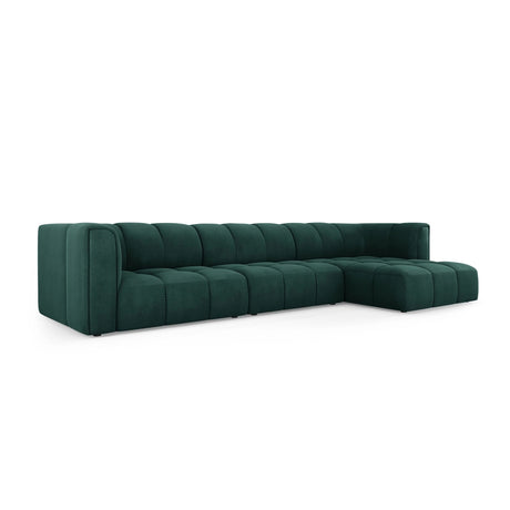 Moritz 5-Sitzer Ecksofa, Rechte Seite, aus Chenille in Flaschengrün (Rebel 16), 316x160x70 cm von Cosmopolitan Design – Bild 2