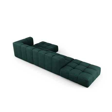 Moritz 5-Sitzer Ecksofa, Rechte Seite, aus Chenille in Flaschengrün (Rebel 16), 323x160x70 cm von Cosmopolitan Design – Bild 3