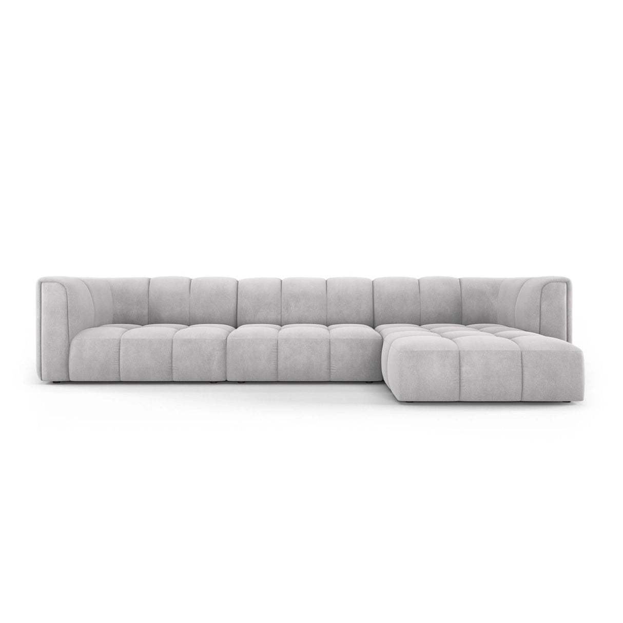 Moritz 5-Sitzer Ecksofa, Rechte Seite, aus Chenille in Hellgrau (Rebel 5), 316x160x70 cm von Cosmopolitan Design – Bild 1