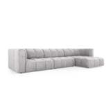 Moritz 5-Sitzer Ecksofa, Rechte Seite, aus Chenille in Hellgrau (Rebel 5), 316x160x70 cm von Cosmopolitan Design – Bild 2