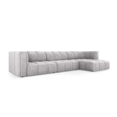 Moritz 5-Sitzer Ecksofa, Rechte Seite, aus Chenille in Hellgrau (Rebel 5), 316x160x70 cm von Cosmopolitan Design – Bild 2