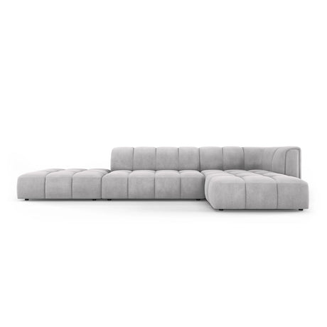 Moritz 5-Sitzer Ecksofa, Rechte Seite, aus Chenille in Hellgrau (Rebel 5), 323x160x70 cm von Cosmopolitan Design – Bild 1