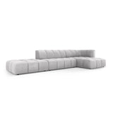 Moritz 5-Sitzer Ecksofa, Rechte Seite, aus Chenille in Hellgrau (Rebel 5), 323x160x70 cm von Cosmopolitan Design – Bild 2