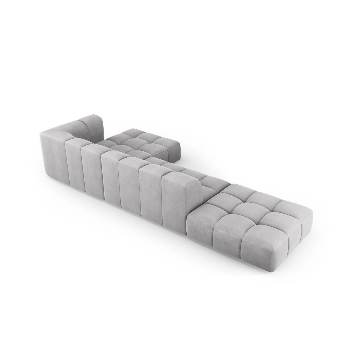 Moritz 5-Sitzer Ecksofa, Rechte Seite, aus Chenille in Hellgrau (Rebel 5), 323x160x70 cm von Cosmopolitan Design – Bild 3