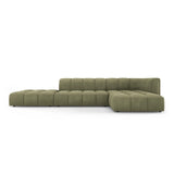 Moritz 5-Sitzer Ecksofa, Rechte Seite, aus Chenille in Hellgrün (Rebel 18), 323x160x70 cm von Cosmopolitan Design – Bild 1