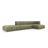 Moritz 5-Sitzer Ecksofa, Rechte Seite, aus Chenille in Hellgrün (Rebel 18), 323x160x70 cm von Cosmopolitan Design – Bild 2