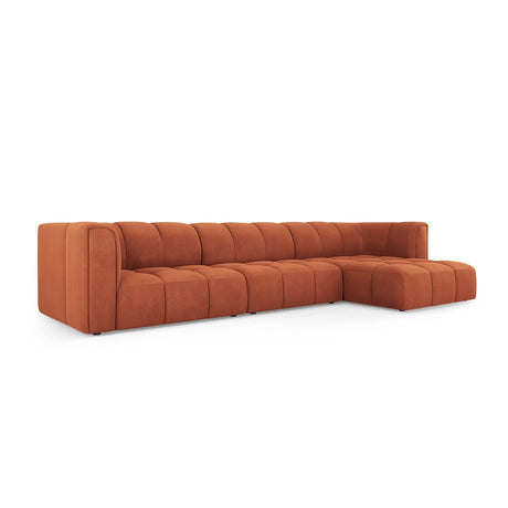 Moritz 5-Sitzer Ecksofa, Rechte Seite, aus Chenille in Orange (Rebel 20), 316x160x70 cm von Cosmopolitan Design – Bild 2